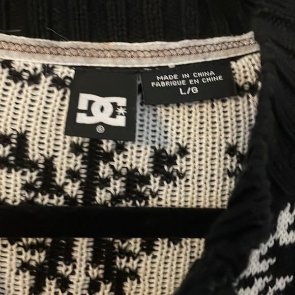 DC zip up snowflake sweater three quarter sleeve size large - Picture 2 of 9